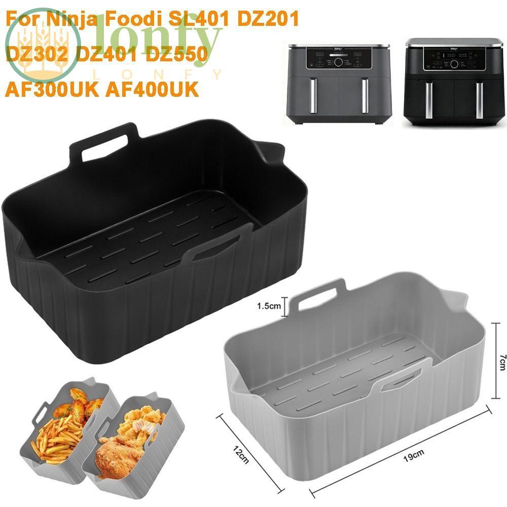 LONFY Air Fryer ถาดอบ, นํากลับมาใช้ใหม่สี่เหลี่ยมผืนผ้า Air Fryer ตะกร้า, บ้านทําอาหารซิลิโคน Air Fr