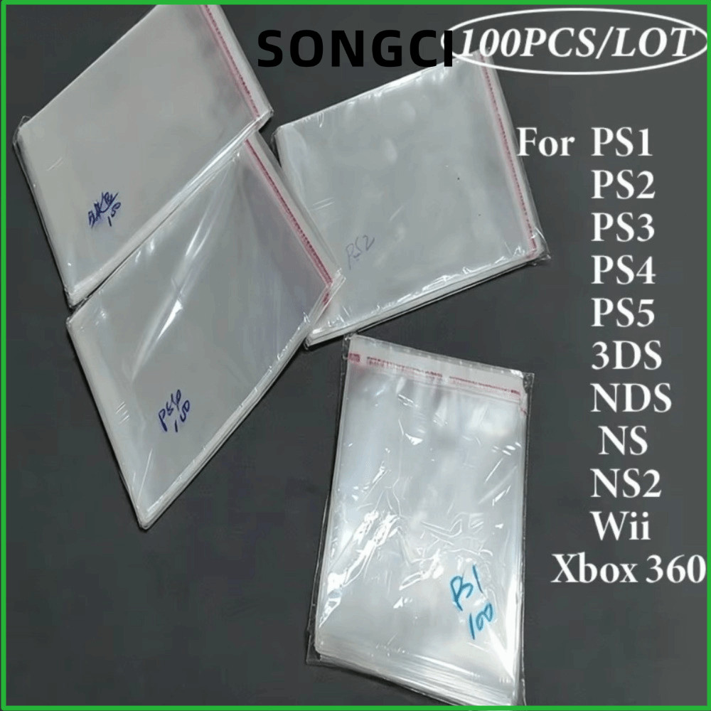 SONGCI 100pcs Game Disc กระเป๋าป้องกัน, Self-Adhesive Moisture-Proof Self-Adhesive กระเป๋าป้องกันฝุ่