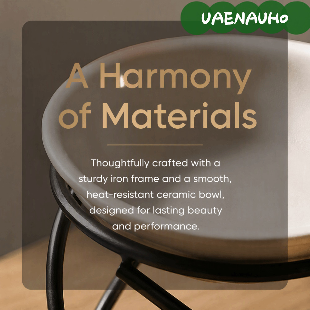 UAENAUH0 Wax Melt Warmer, โลหะ 3.94x3.86in Essential Oil Burner, เซรามิคชามรวม Fast Heat Conduction 