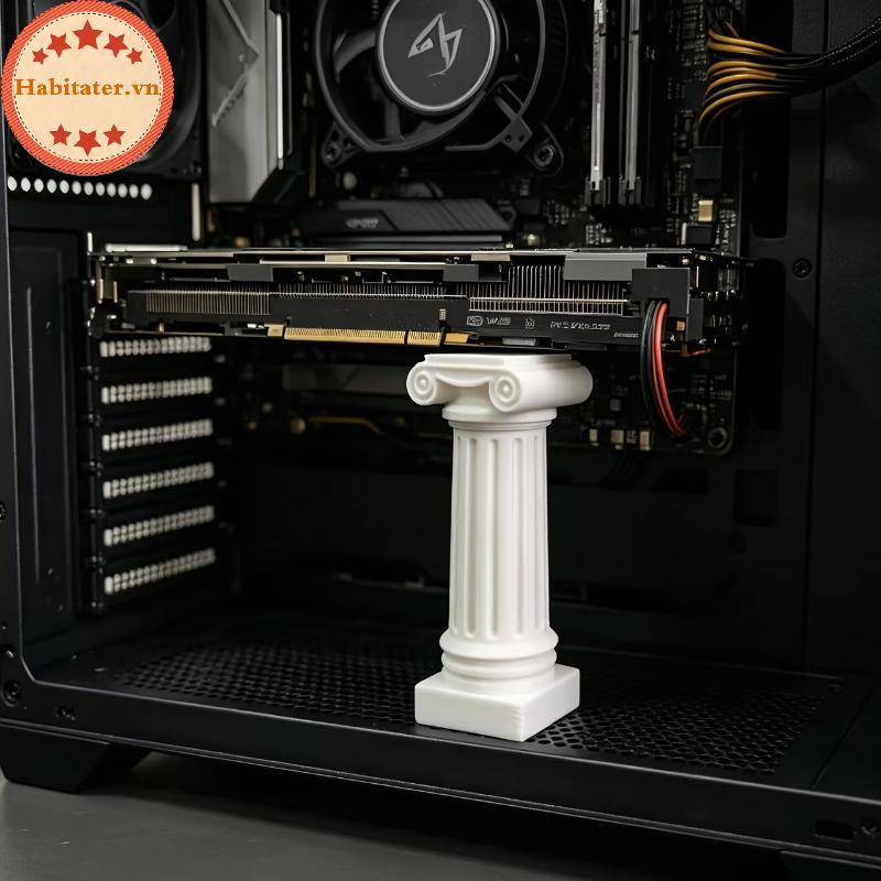 TATER 3D พิมพ์คอลัมน์โรมัน GPU รองรับขาตั้งปรับความสูง Anti-Drop น้ําหนักเบาทนทานสําหรับ Gaming PCs 