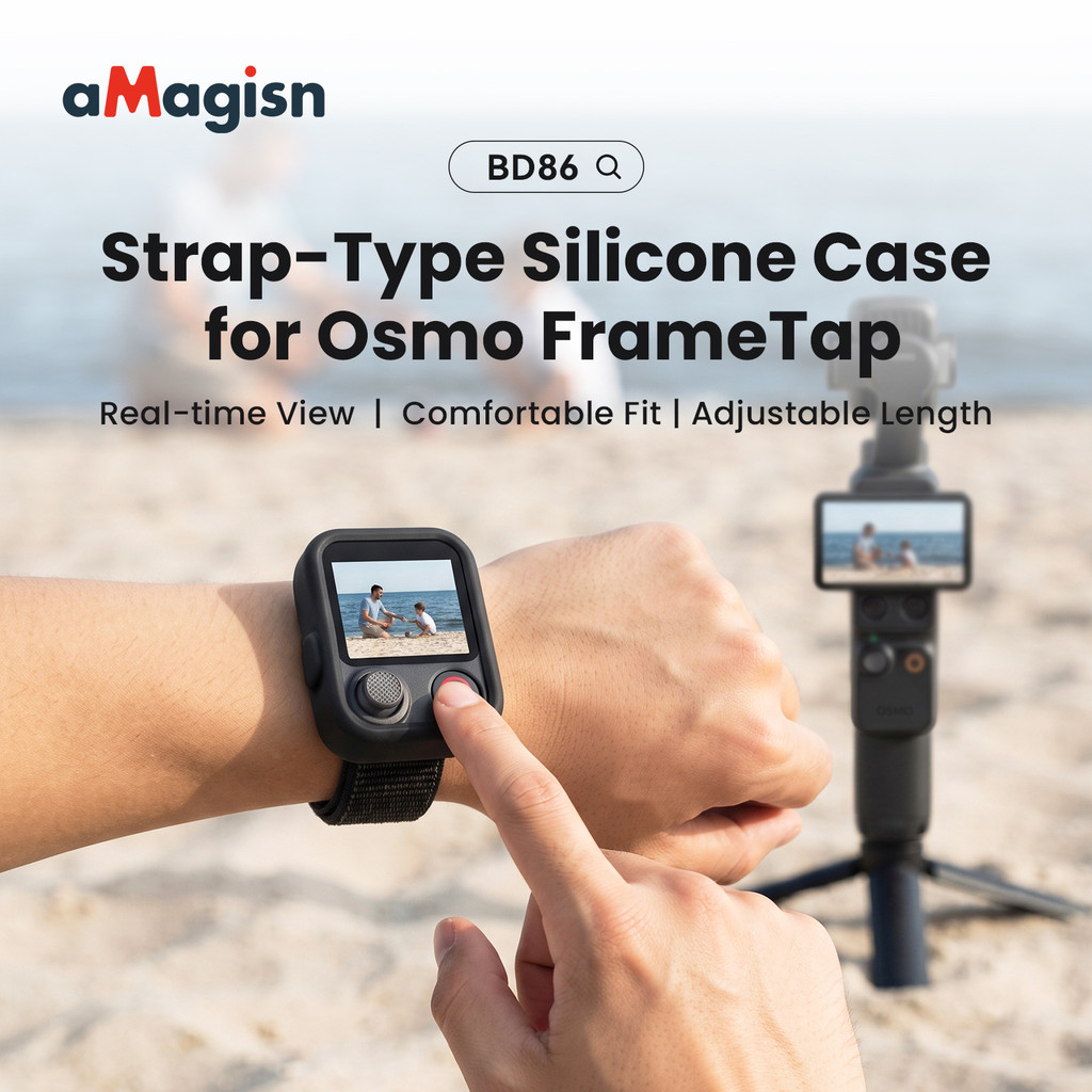 AMagisn เหมาะสําหรับฝาครอบซิลิโคนสายรัดรีโมทคอนโทรล DJI Pocket 4P, อุปกรณ์เสริมขยายกล้องกีฬา Pocket 4Pro
