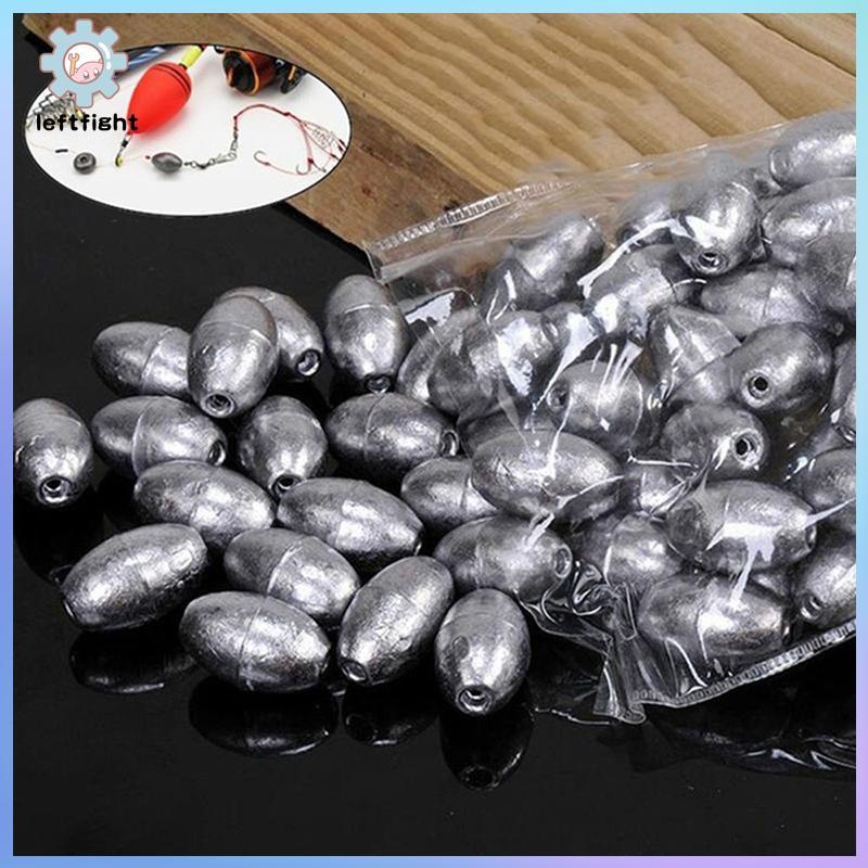 ซ้าย 100 ชิ้นรูปมะกอกตกปลาตะกั่วน้ําหนัก Sinker ฤดูใบไม้ร่วงน้ําหนักเพิ่มเติม Sinker Fish Tale อุปกรณ์เสริม GHT