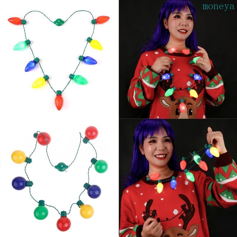 Mya LED Light up Bulbs Necklace Christmas Bulbs Necklace for Christmas Party Favor