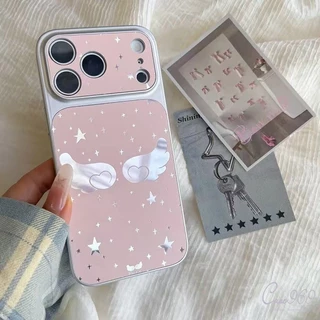 เหมาะสำหรับ IPhone 17 16 15 14 12 11 13 air XR X XS Max 14 15 16 Plus 16pro 17 ProMAX เคสโทรศัพท์ลายดาวและปีกนางฟ้า