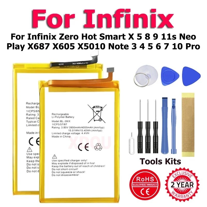 BL-49FX BL-44CX BL-39IX BL-44AX แบตเตอรี่สําหรับ Infinix Zero Hot Smart X 5 8 9 11s Neo Play X687 X6