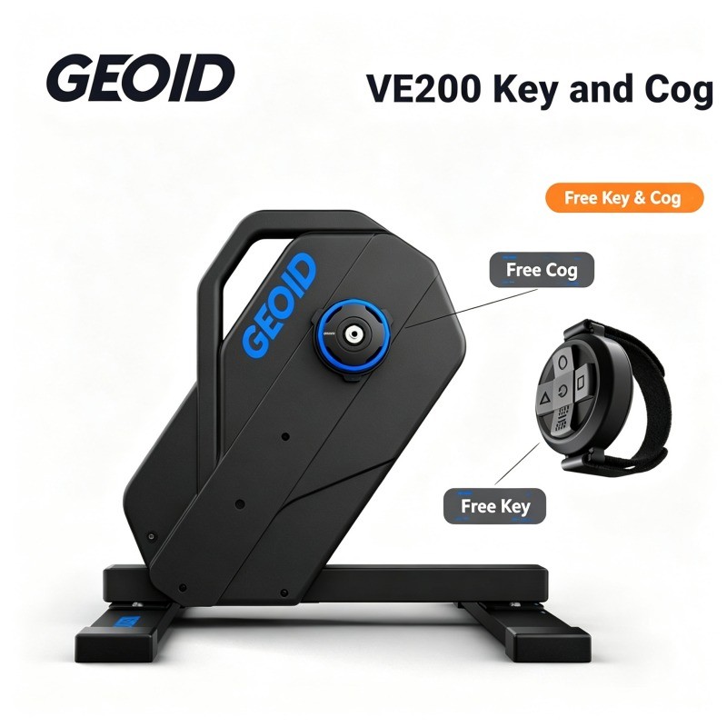 GEOID VE200 เทรนเนอร์จักรยานอัจฉริยะ Virtual Shifting 24 ตําแหน่งเกียร์พร้อม GEOID Key และ Cog 10 คล