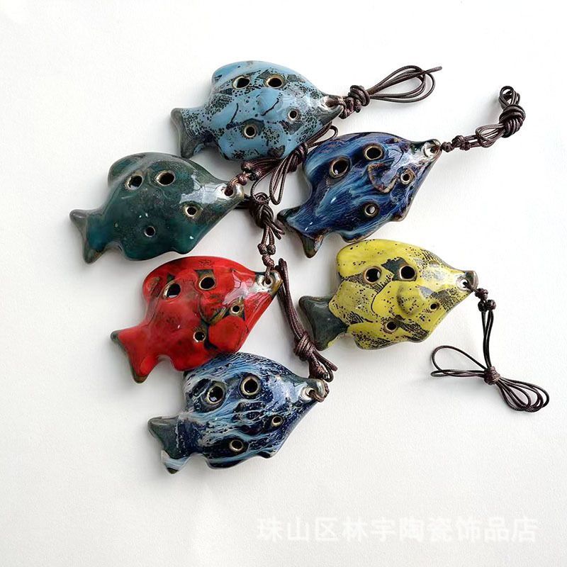 เริ่มต้น Introductory 6-Hole C-Tuned Ocarina Jingdezhen อุณหภูมิสูงเตาเผาเปลี่ยน Series นักเรียน Xun