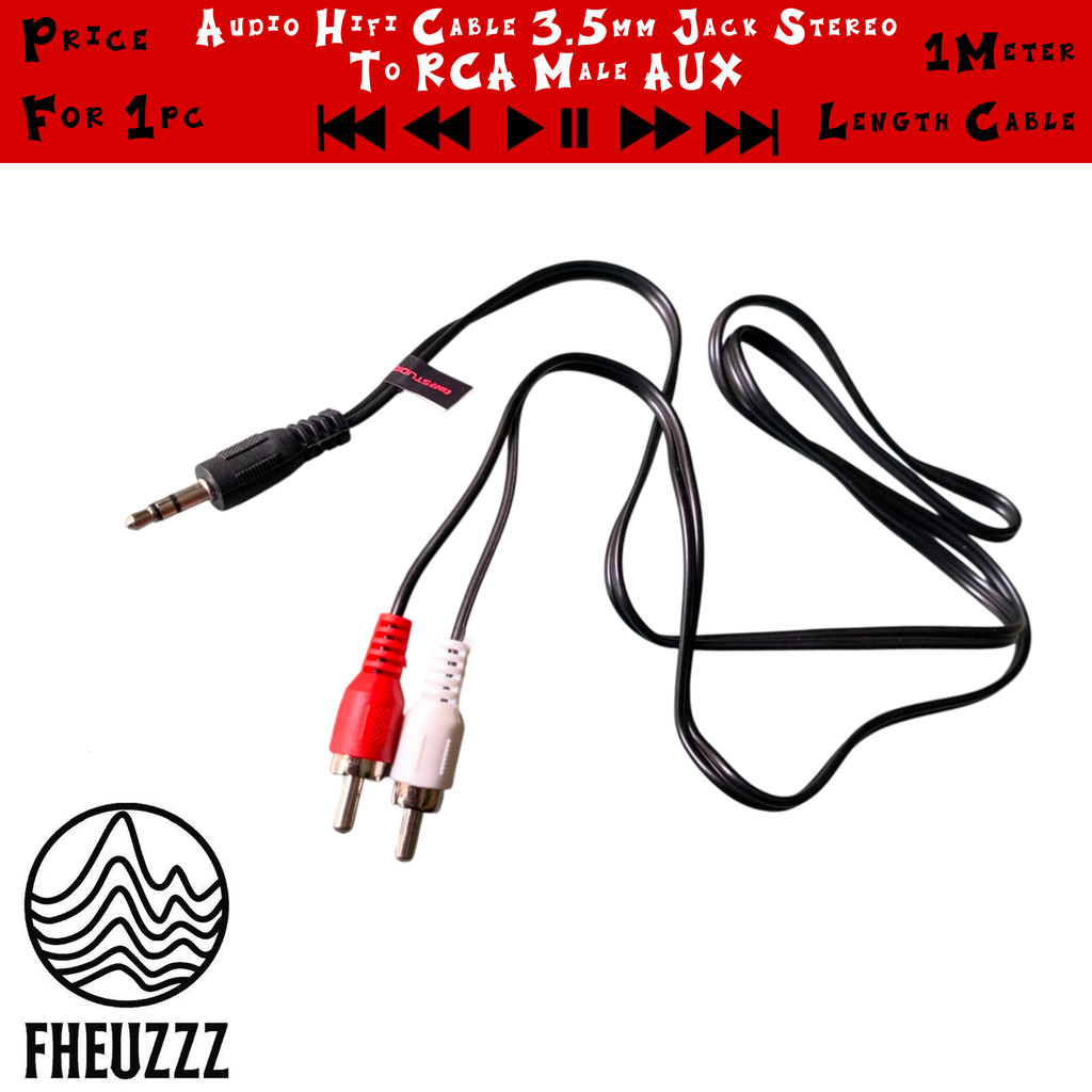 Audio Hifi Cable Jack Stereo To RCA Male