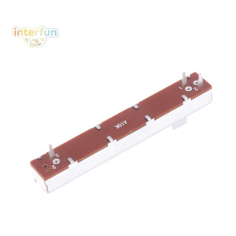 [INTER] 88 มม. 3-Pin Single Potentiometer A10K B10K สไลด์ตรง Potentiometer Mono Channel Mixer Fader 