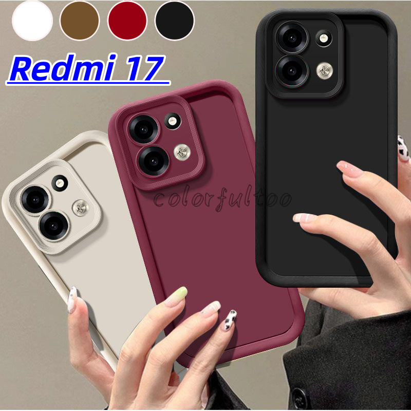 Matte Soft ปลอกกันกระแทกสําหรับ Redmi 17 Redmi17 4G 5G คู่ที่เรียบง่าย Liquid TPU เคสโทรศัพท์สีลูกกวาดป้องกันปกหลังสําหรับ Redmy17 2026