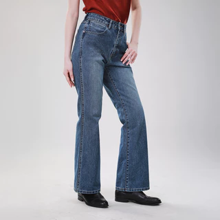 WRANGLER กางเกงยีนส์ผู้หญิง คอลเลคชั่น Wrangler Legends เอวสูง ทรงขาม้า รุ่น WR S126WBOTN04 สียีนส์กลาง