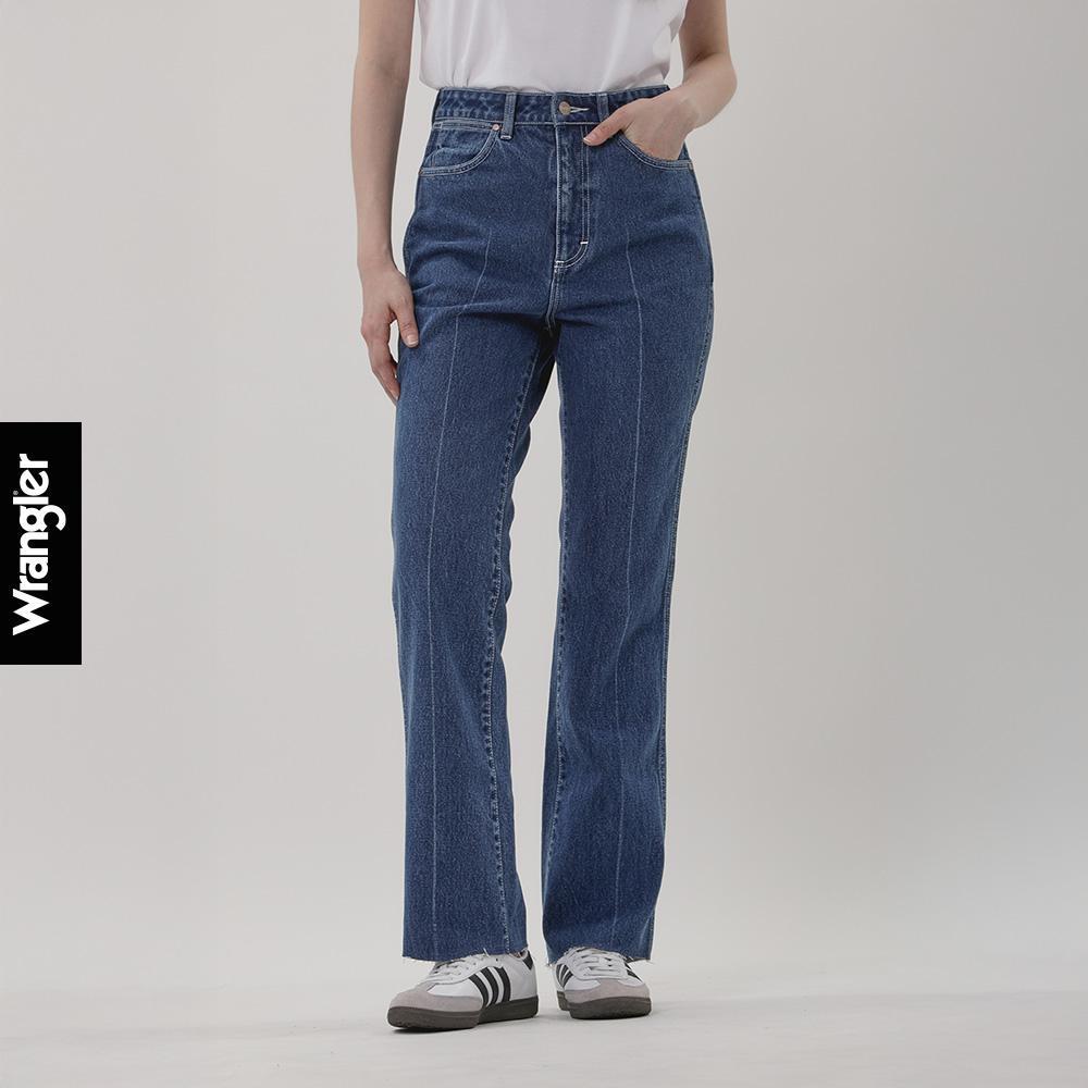WRANGLER กางเกงยีนส์ผู้หญิง คอลเลคชั่น Everyday with Wrangler เอวสูง ทรงขาม้ากว้าง รุ่น WR F325WFLAN04 สียีนส์กลาง