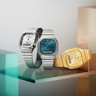CASIO นาฬิกาข้อมือ CASIO รุ่น AQ-240EG-9ADF สายสเตนเลส สีทอง