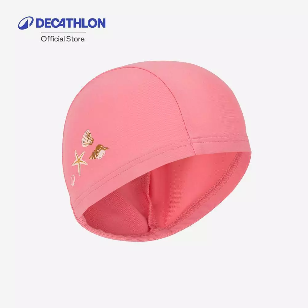 Decathlon Baby Fabric Swim Cap หมวกว่ายน้ำแบบผ้าสำหรับเด็กเล็ก - Pink