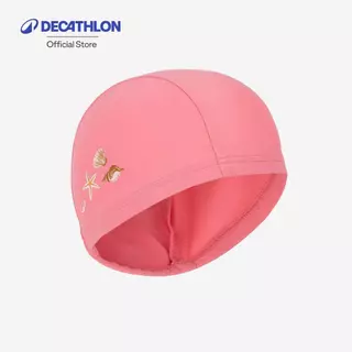 Decathlon Baby Fabric Swim Cap หมวกว่ายน้ำแบบผ้าสำหรับเด็กเล็ก - Pink