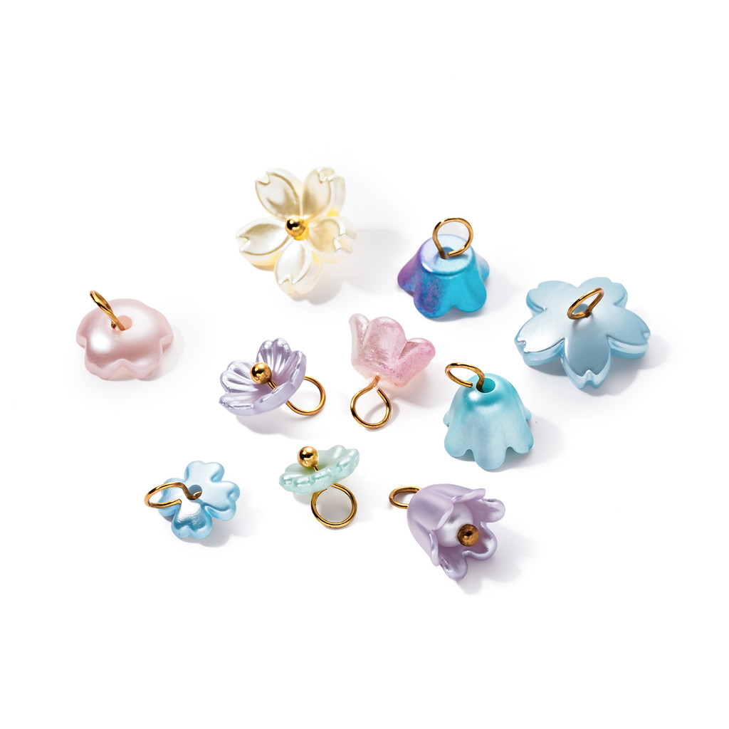 St.kunkka 10 ชิ้น ABS เลียนแบบไข่มุกดอกไม้ Charms Cherry Blossom จี้ DIY ต่างหูสร้อยข้อมือเครื่องประดับทํา Supply — صورة 7