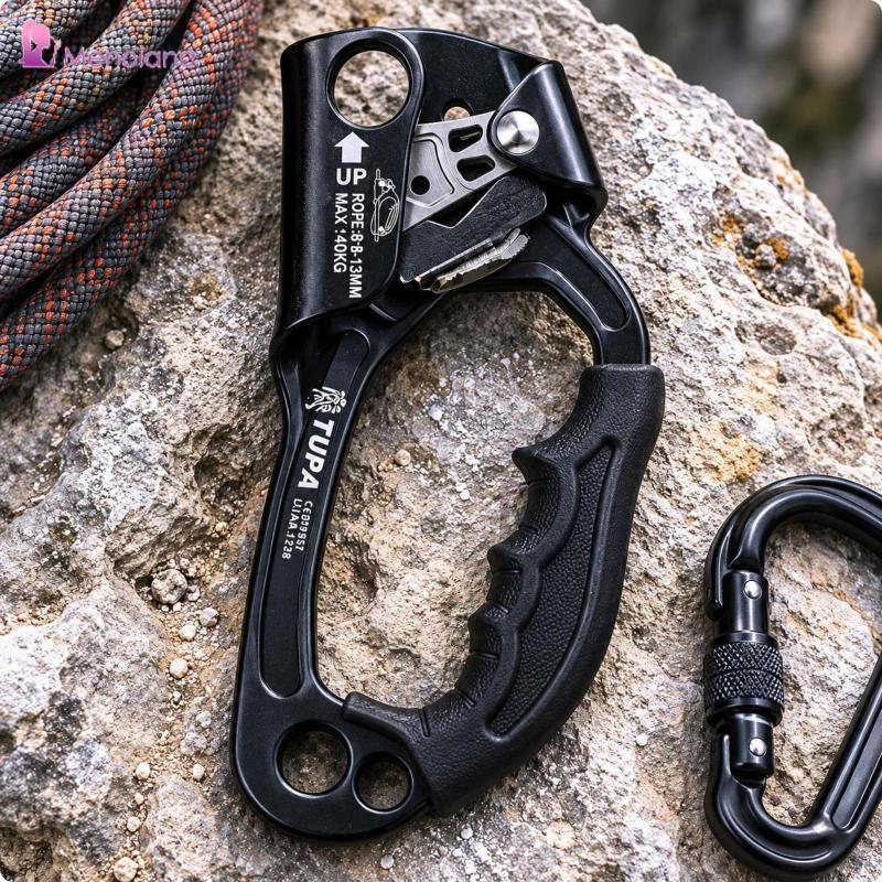 [Menolana] Right Hand Ascender Cam Rope Climbing Ascender Contoured Grip Orange