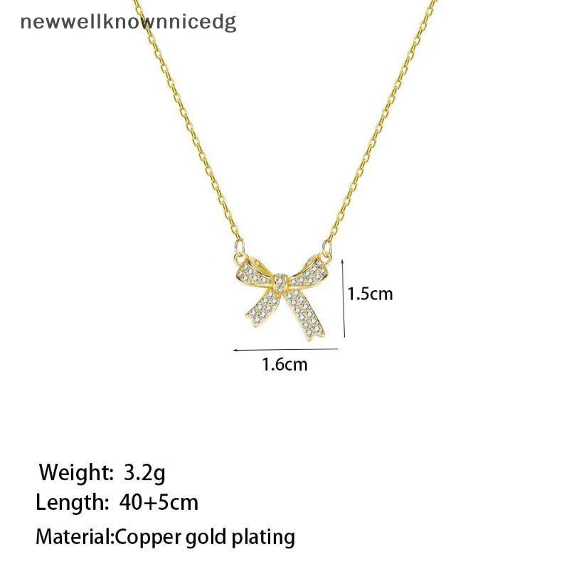 Newwellknownnicedg Bow Zirconia จี้สร้อยคอทนทานสุภาพสตรีทุกวันของขวัญ CCD