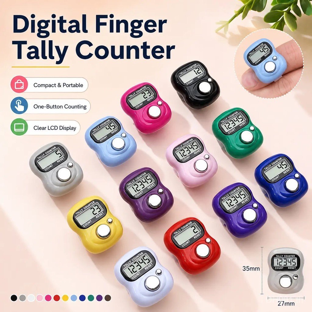 จัดส่งรวดเร็วQuality Digital Tasbih Counter Electronic Finger Ring Mini Zikir Ring Counter Gift. 9เอ