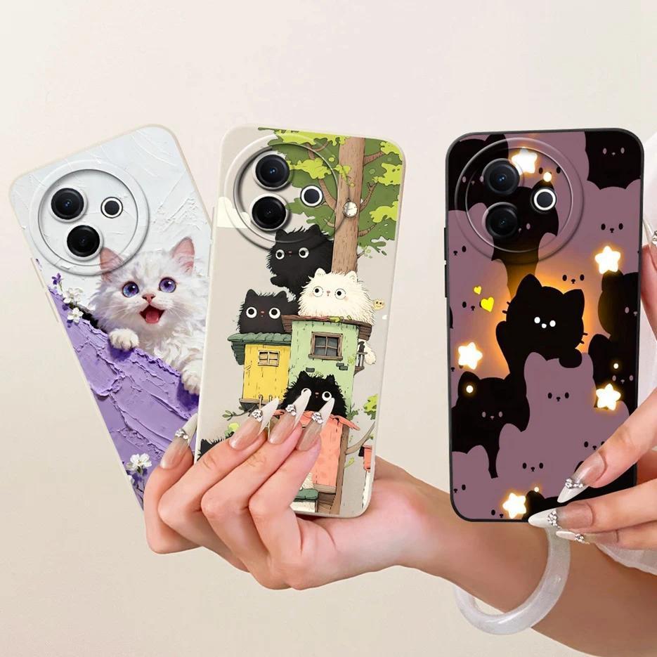 สําหรับ Vivo Y39 5G กรณี V2436 แมวน่ารักใหม่การ์ตูน Soft TPU เคสโทรศัพท์สําหรับ Vivo Y300i V2444A Y 