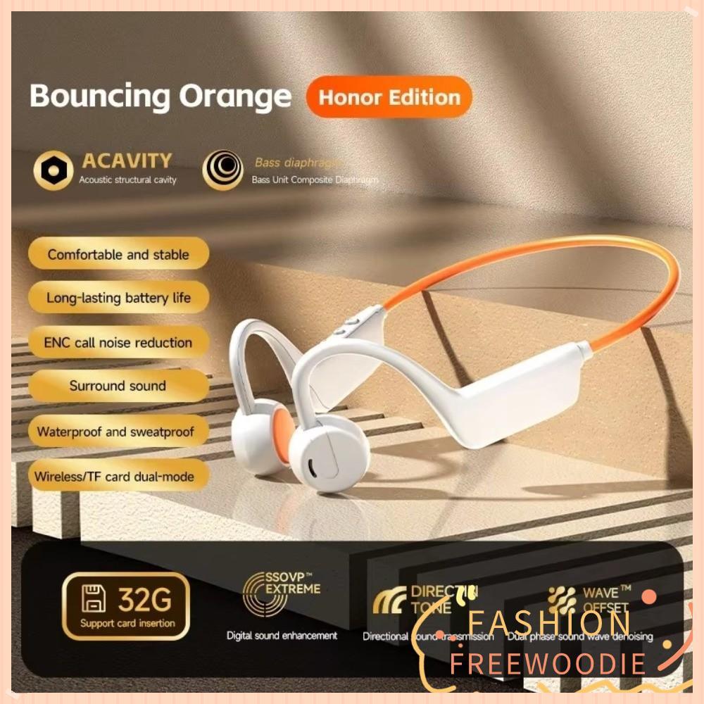 FREEWOODIE หูฟังไร้สาย, Bluetooth 5.4 IPX8 หูฟังการนํากระดูกกันน้ํา ใช้งานง่ายพร้อมไมโครโฟนชุดหูฟังก