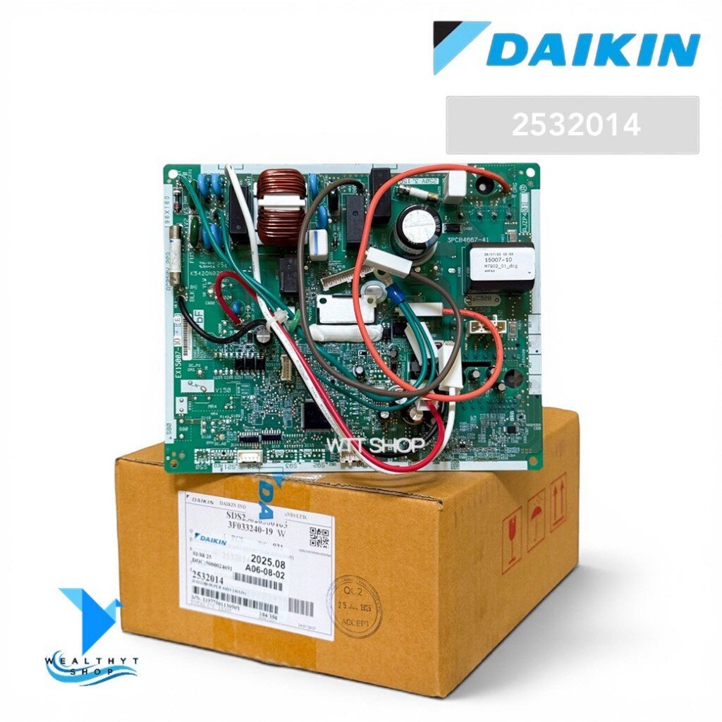 2532014 แผงวงจรแอร์ Daikin แผงบอร์ดแอร์ไดกิ้น แผงบอร์ดคอยล์ร้อน แอร์ไดกิ้น รุ่น RKQ12TV2S, RKF12UV2S