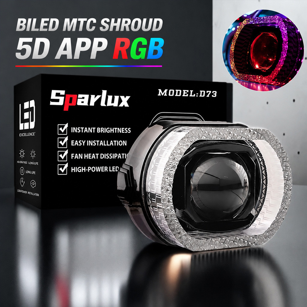 Sparlux D73 PREMIUM BILED LAMP PLUS ACRYLIC SHROUD APP RGB 4.5 INC / 3INCH พร้อมพัดลมระบายความร้อน