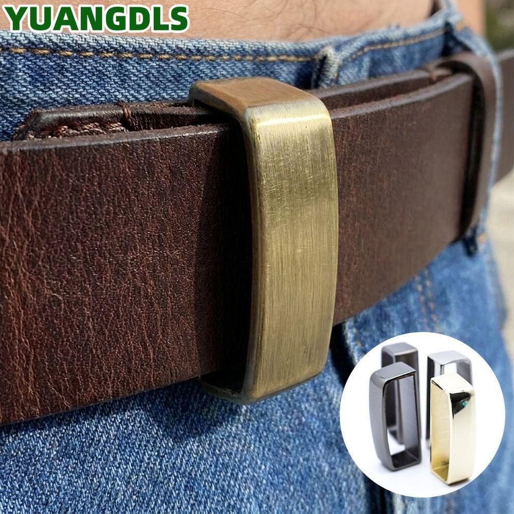 YUANG เข็มขัด Link Loop, วัวหนังแท้ DIY แหวนเข็มขัดผู้ชาย, ทนทานที่ละเอียดอ่อนเอววงกลมอุปกรณ์เสริมเข็มขัด