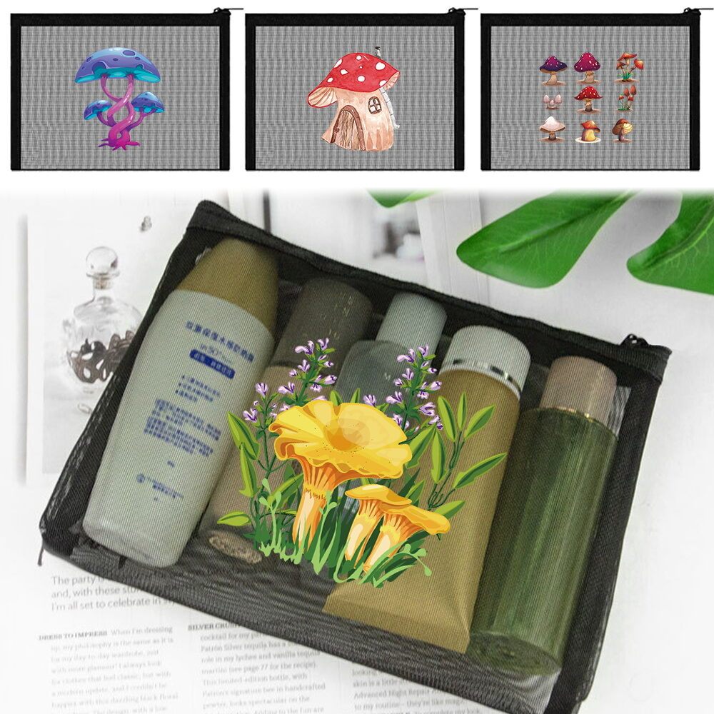 กระเป๋าเครื่องสำอางผ้าตาข่าย New Fashion Storage Bag Jaring Travel Bags Lady's Travel Bags Makeup Ba