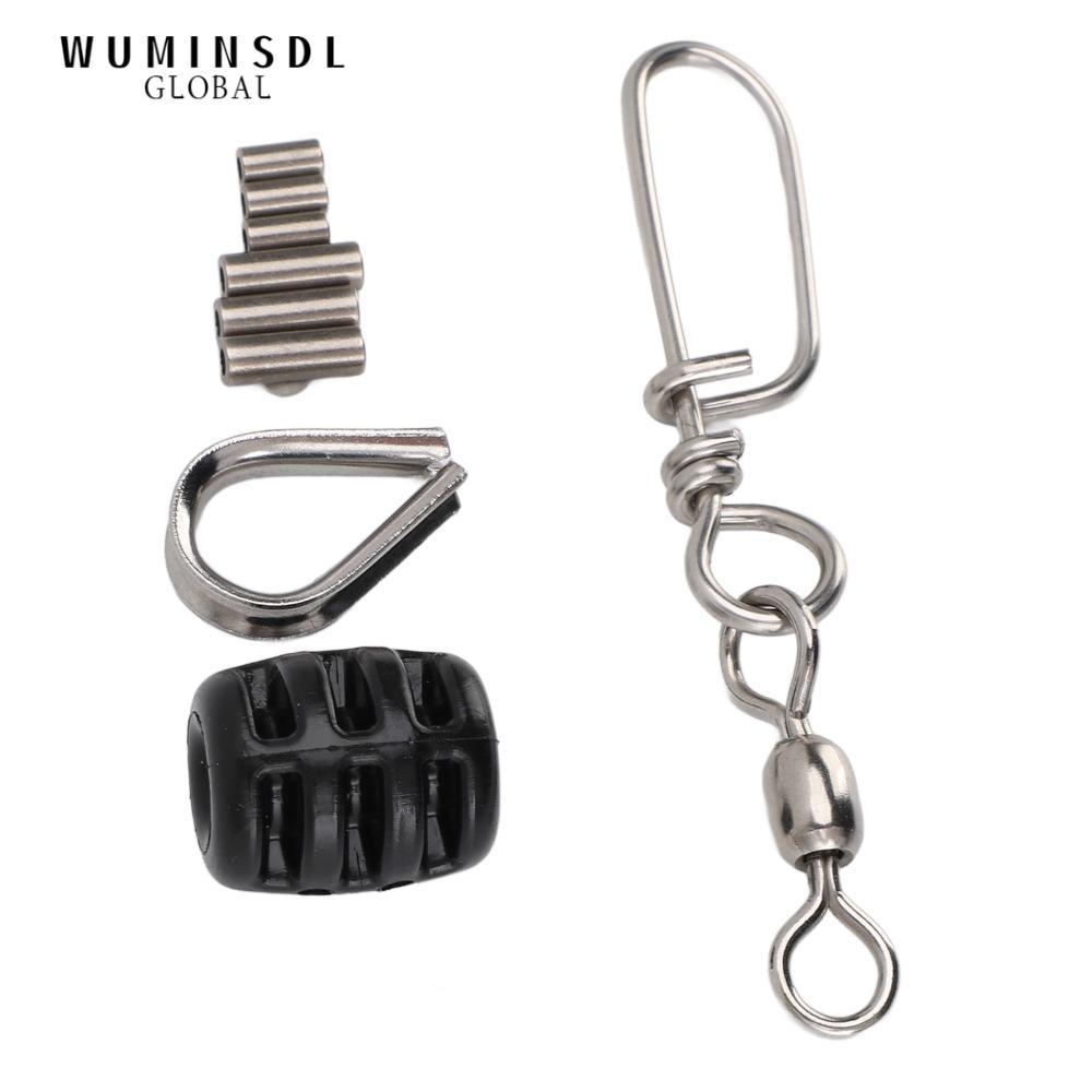 WUMINSDL Downrigger Stopper Kit, สแตนเลสพร้อมตกปลา Snap Swivel Downrigger Line Stopper, แบบพกพา 360 