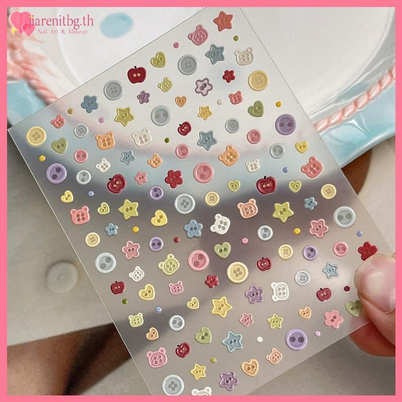RENBG Kawaii 3D นูนการ์ตูนเล็บ Stiers ที่ถอดออกได้ DIY Decals สําหรับ Scrapbooking แล็ปท็อปตกแต่งเด็กโปรดปราน TH