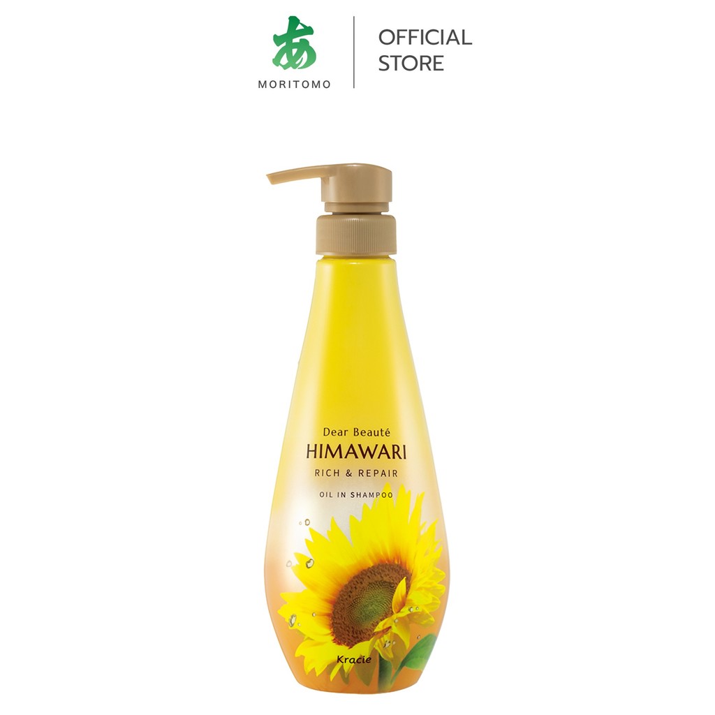 MORITOMO Official - DEAR BEAUTE HIMAWARI Rich&Repair Oil In Shampoo 500 ml / แชมพูทำความสะอาดเส้นผมแ