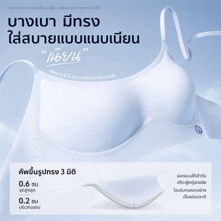 『Brelira』บรา ไร้ตะเข็บ คอต่ำ ซ่อนขอบ ฟิกซ์คัพ คัพบาง สายเดี่ยว เนียนใต้เสื้อ ระบายอากาศ เต้าเรียบ เหมาะกับ เสื้อคอเหลี่ยม คอวี เว้าหลัง