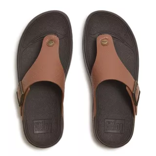 FITFLOP TRAKK II BUCKLE EMBOSS-LEATHER รองเท้าแตะแบบหูหนีบผู้ชาย รุ่น A6J-C15 สี BROWN