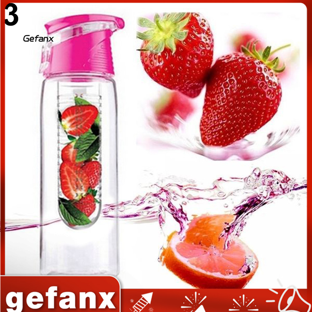 [Ge] แบบพกพาตั้งแคมป์กีฬาน้ํามะนาวผลไม้ Infusing Infusing Infusing Infuser ขวดน้ํา 800ML
