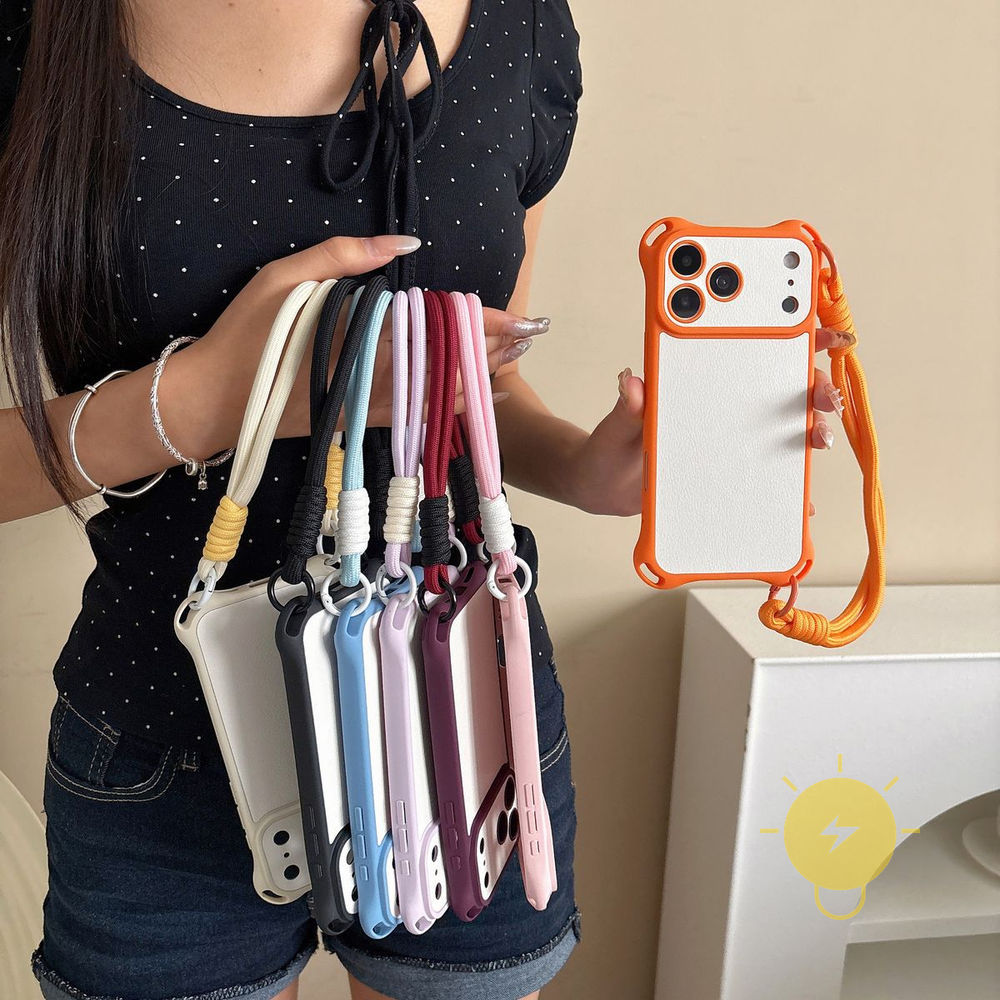 For เคสไอโฟน TPU Shockproof Strap Long Strap Long Strap Arc เคส Phone Case For iPhone 17 Pro Max 16 