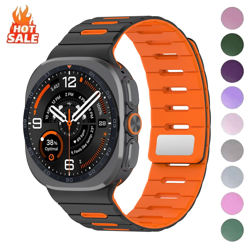 SAMSUNG ซิลิโคนแม่เหล็กกีฬาวงสําหรับ ซัมซุง กาแลคซี นาฬิกา8 9สําหรับ8คลาสสิก40มิลลิเมตร44มิลลิเมตร46มิลลิเมตรอัลตร้า2 47มิลลิเมตรเปลี่ยนสายนาฬิกาข้อมืออุปกร
