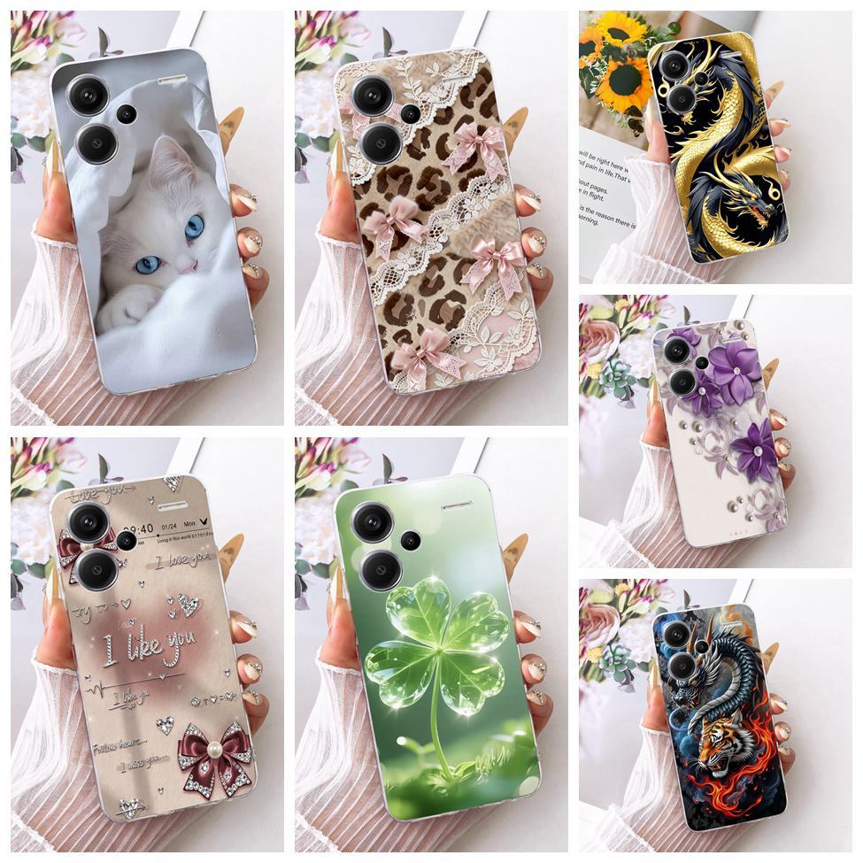 สําหรับ Redmi หมายเหตุ 13 Pro Plus กรณีน่ารักการ์ตูนแฟชั่นผีเสื้อตลกทาสีปลอก 23090RA98C 23090RA98G 2