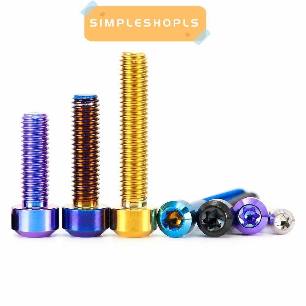 SIMPLESHOPLS Torx Bolt, Six-Lobe Head M6 Titanium Screw, น้ําหนักเบา Torx Drive Titanium Fastener Sc