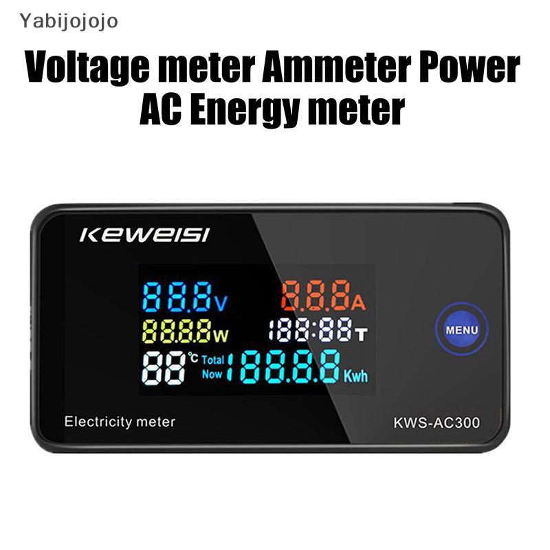 Yabijojojo KWS-AC300 โวลต์มิเตอร์แบบดิจิตอล AC 50-300V แรงดันไฟฟ้า 45-65Hz Power Energy Meter LED AC Wattmeter 0-100A เครื่องตรวจจับใหม่