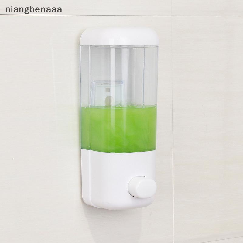 (niangbenaaa) ห้องน้ําใหม่ไม่เจาะมือกดตู้ทําสบู่แขวนผนัง Traceless วางขวดฆ่าเชื้อโปร่งใสใหม่