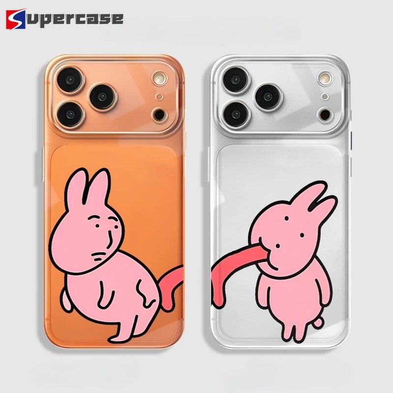 น่ารักการ์ตูนตลกคู่กระต่ายสีชมพูเคสโทรศัพท์สําหรับRedmi Turbo 5 Max 4 3 Y3 Y2 Y1 A7 A5 A4 5G A3X A3 