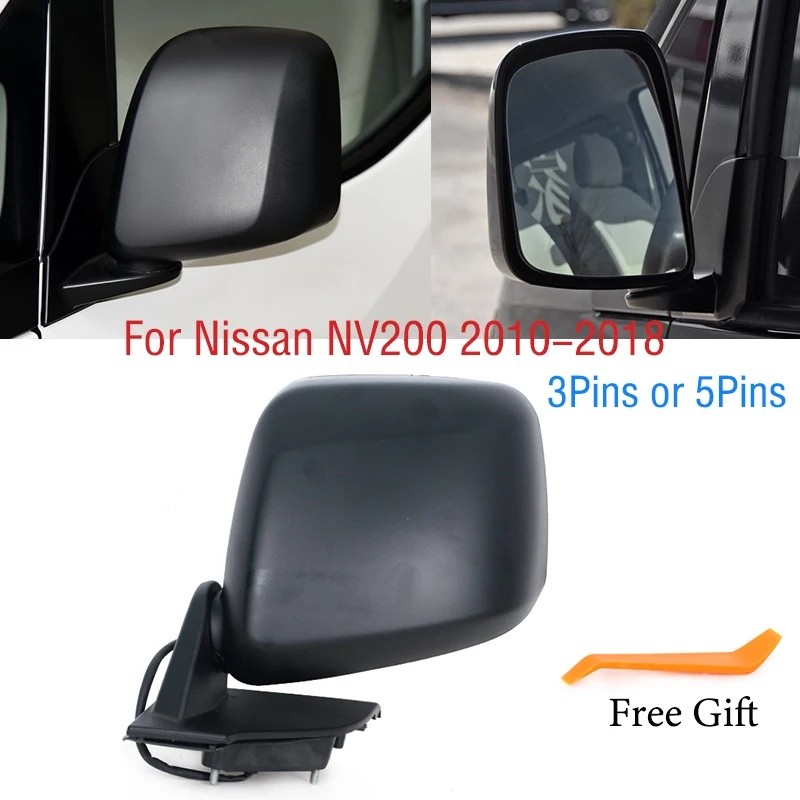 3Pins 5Pins สําหรับ Nissan NV200 2010-2018 รถกระจกมองข้างภายนอก Assy กระจกมองหลังกรอบกระจก