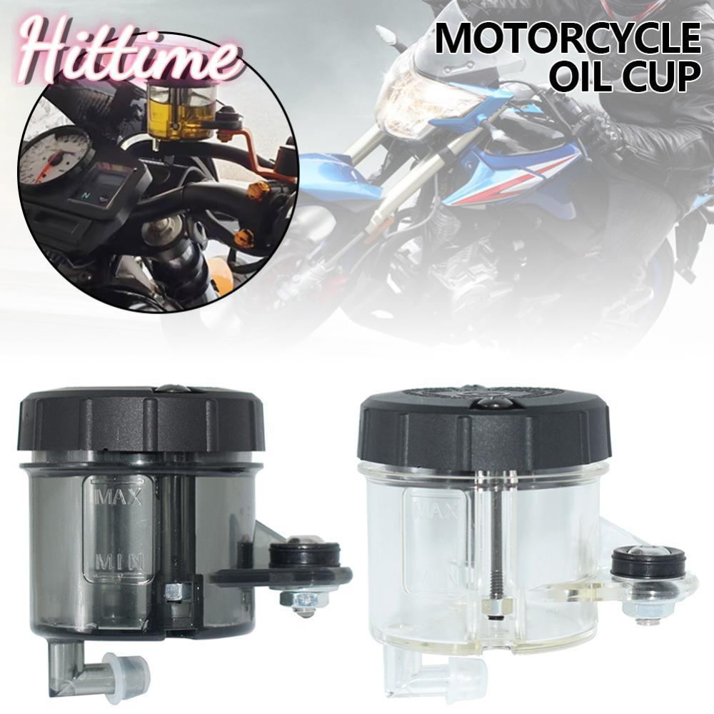 HITTIME Universal รถจักรยานยนต์น้ํามันเบรก Reservoir Clear Fluid น้ํามันถ้วย MAX/MIN สายคลัทช์ถังน้ํ