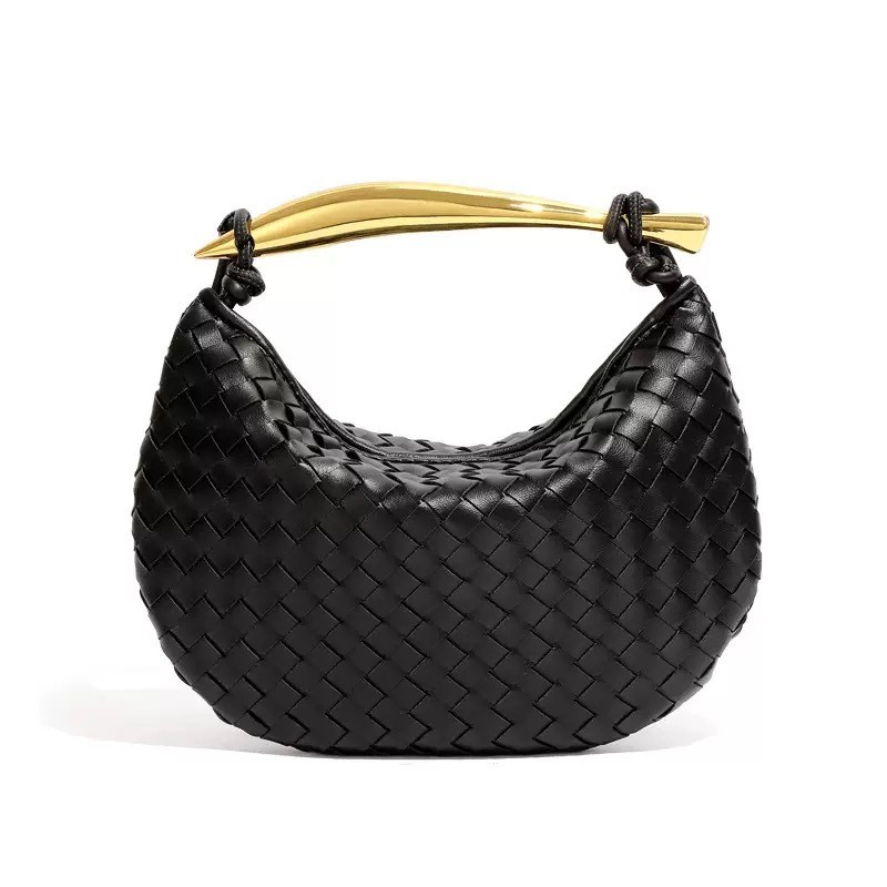 1NZV BB Sardine woven bag, summer gold handle small handbag, dumpling bag, crossbody bag