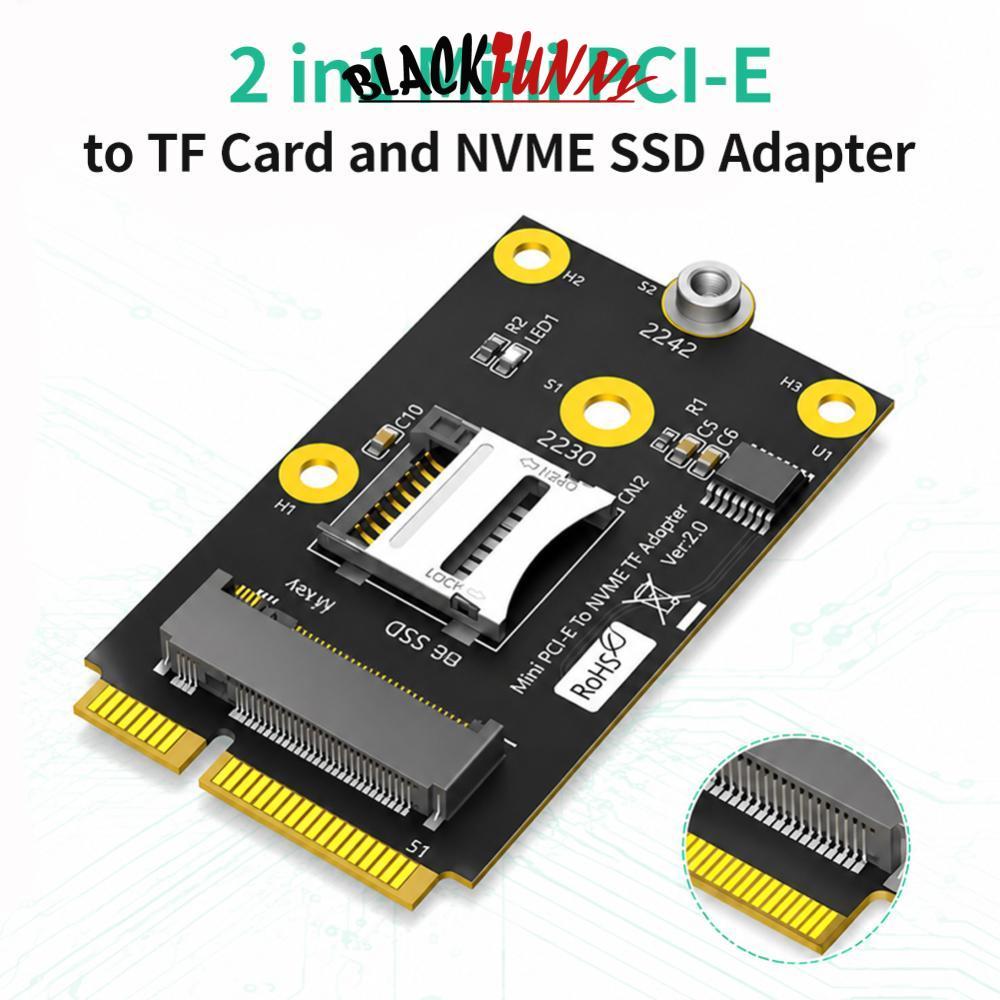BLACKFUNNY เวอร์ชันใหม่ Combo 2 in1 Mini PCI-E ถึง TF Card USB2.0 และ M.2 NVME Key-M SSD อะแดปเตอร์ใ