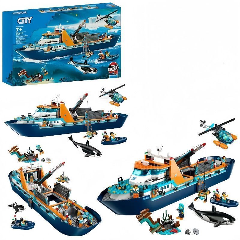 บล็อกตัวต่อที่เข้ากันได้ CITY CITY Polar Wheel Fire Ship Airport Airport 60368 Model Assembly Toy