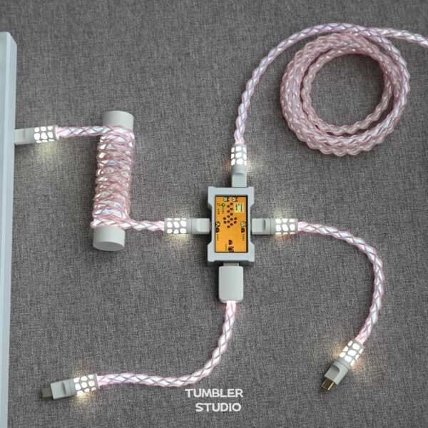 Hm hub Aviation Plug-In ทั้งร่างกาย Luminous คีย์บอร์ดสายแกนแม่เหล็ก 8K Aviation Plug-In CC Short-Li