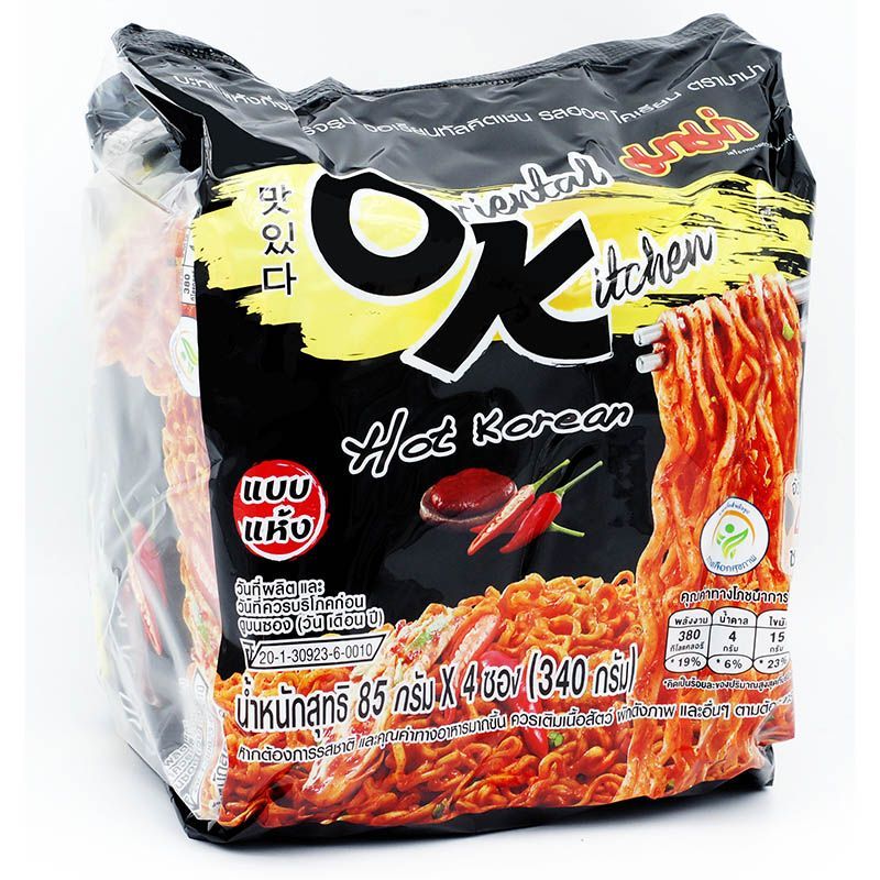 มาม่าบะหมี่กึ่งสำเร็จรูปออเรียลทัลคิตเซนรสฮอตโคเรียน 85ก แพค 4 Mama Oriental Hot Korean 85gX4 [8850987148248 ]