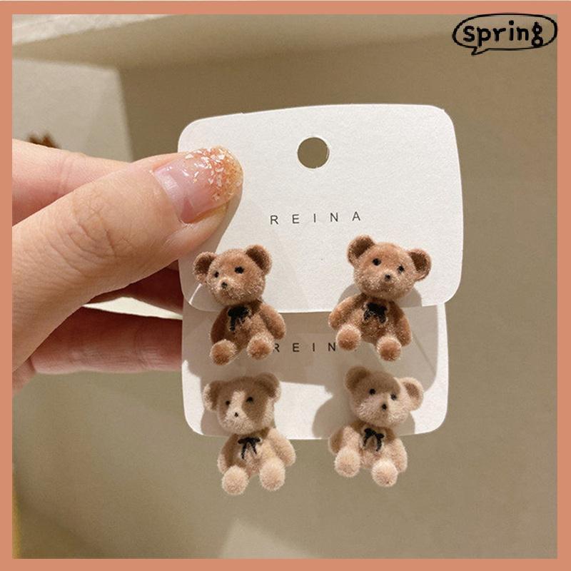 PCLUYBOY น่ารัก Floing Plush กระต่ายหมีต่างหูสาว Kawaii สัตว์ต่างหูเครื่องประดับ PCLUYBOY